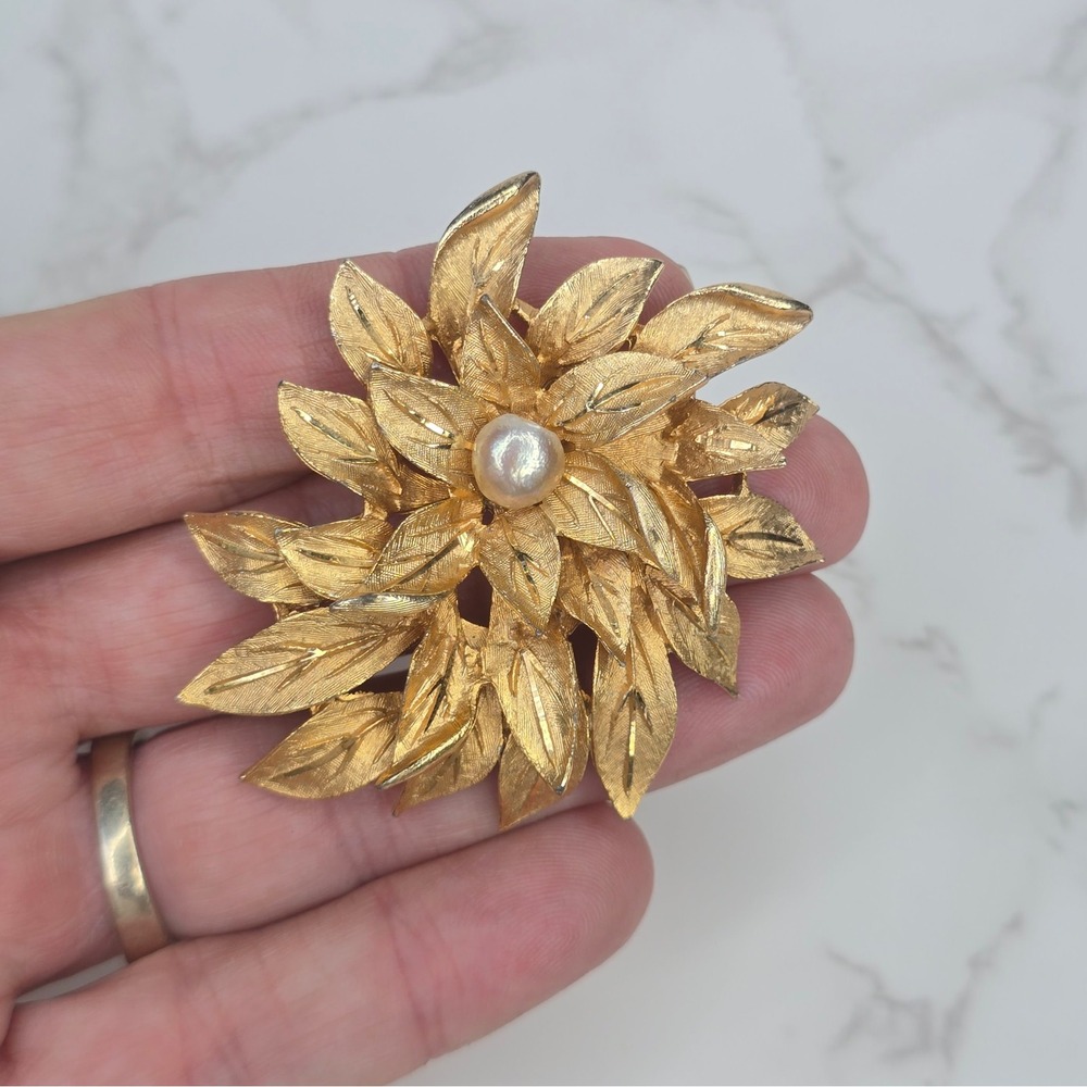 Vintage Signed Brooch Lot 4pc Capri Mamselle CS Sarah Coventry Floral Rhinestone - Picture 6 of 14